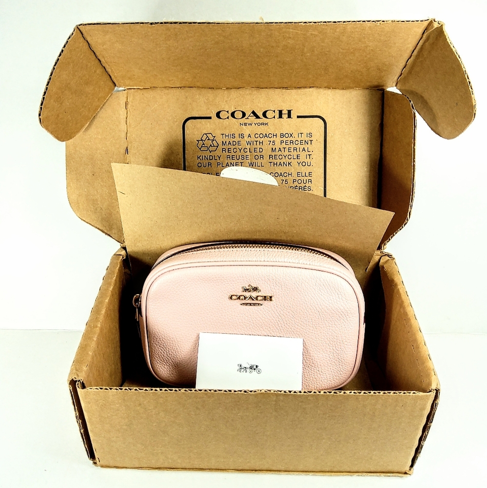 Coach New York pink leather fanny pack belt purse NEW